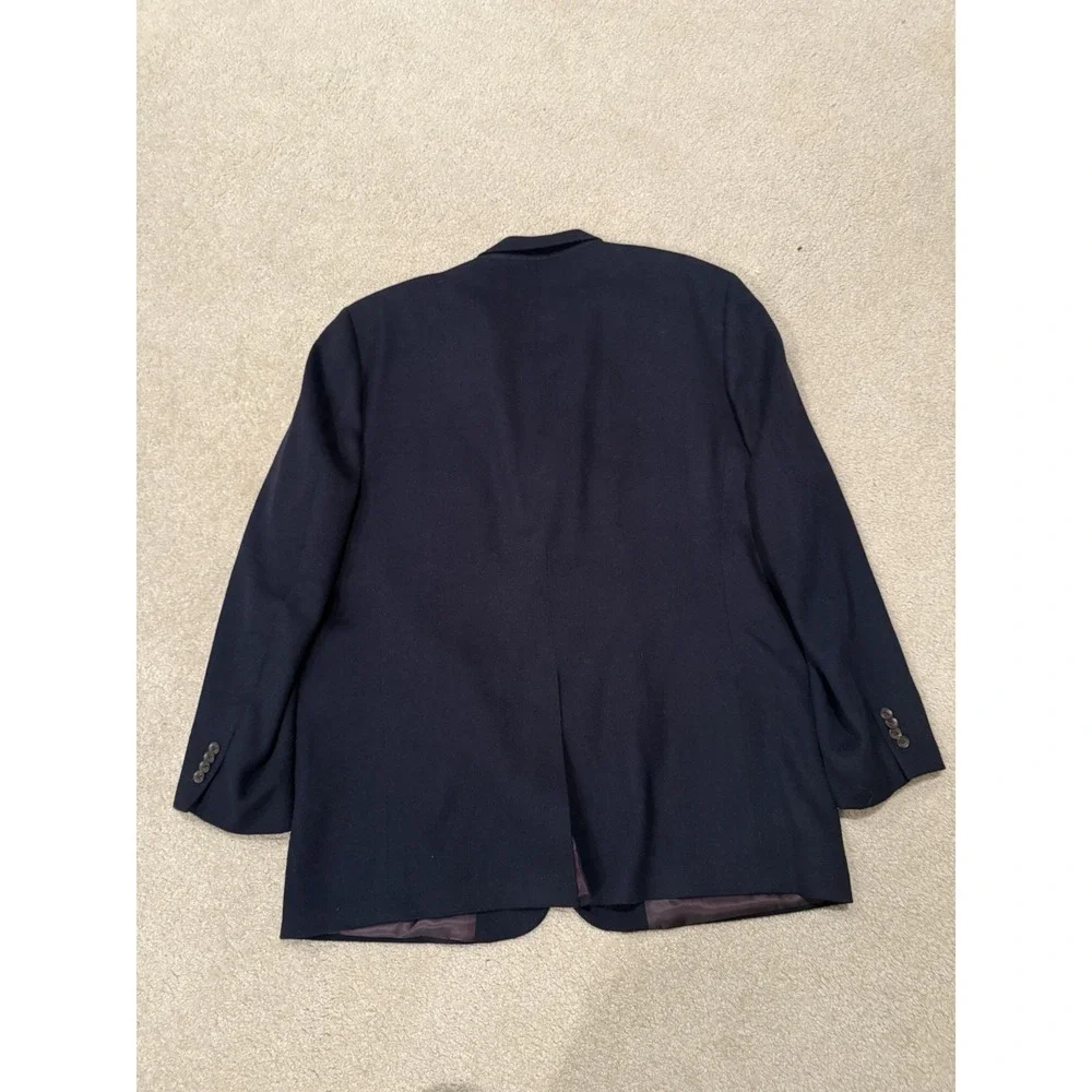Silverstone Perlis Blazer 48L Loro Piana 100% Camel Hair‎ Navy Sport Coat Jacket